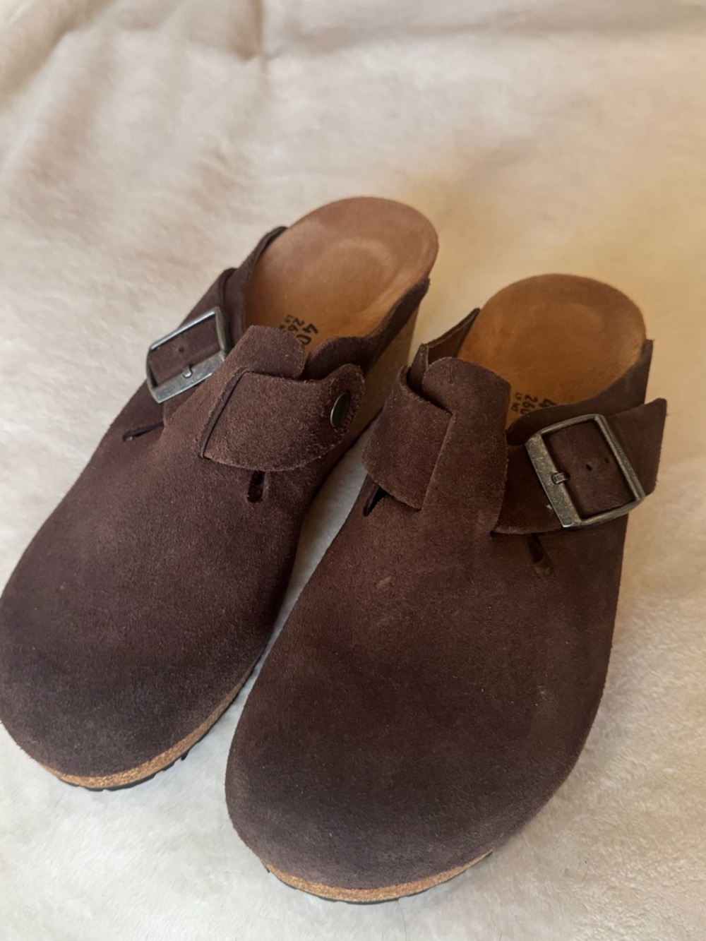 Birkenstock Papillo Chocolate Brown Suede Clogs with Buckle